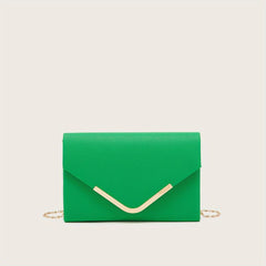 Stylish Solid Flap Bag Square Clutch Wallet Classic Purse