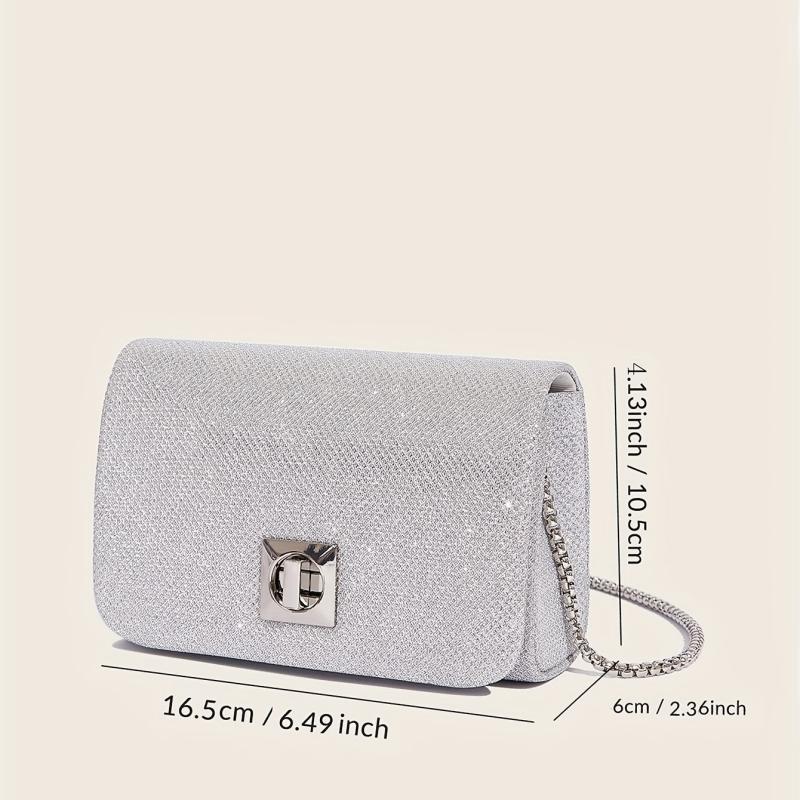 Glitter Evening Bag Chain Shoulder Mini Clutch For Prom Party