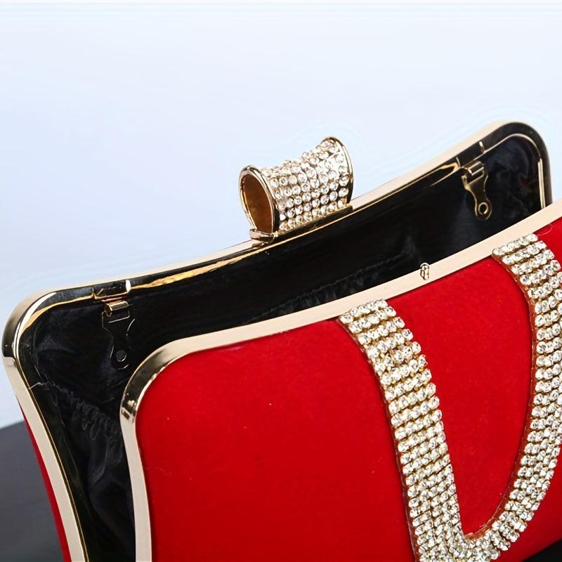 Glitter Rhinestone Evening Bag Dinner Clutch Purse For Wedding Party Prom
