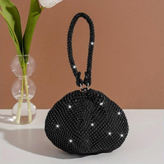Rhinestone Decor Geometric Evening Satchel Bag