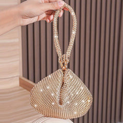 Rhinestone Decor Geometric Evening Satchel Bag