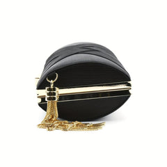 Braided Clutch Bag with Chain Strap Tassel Mini Evening Bag