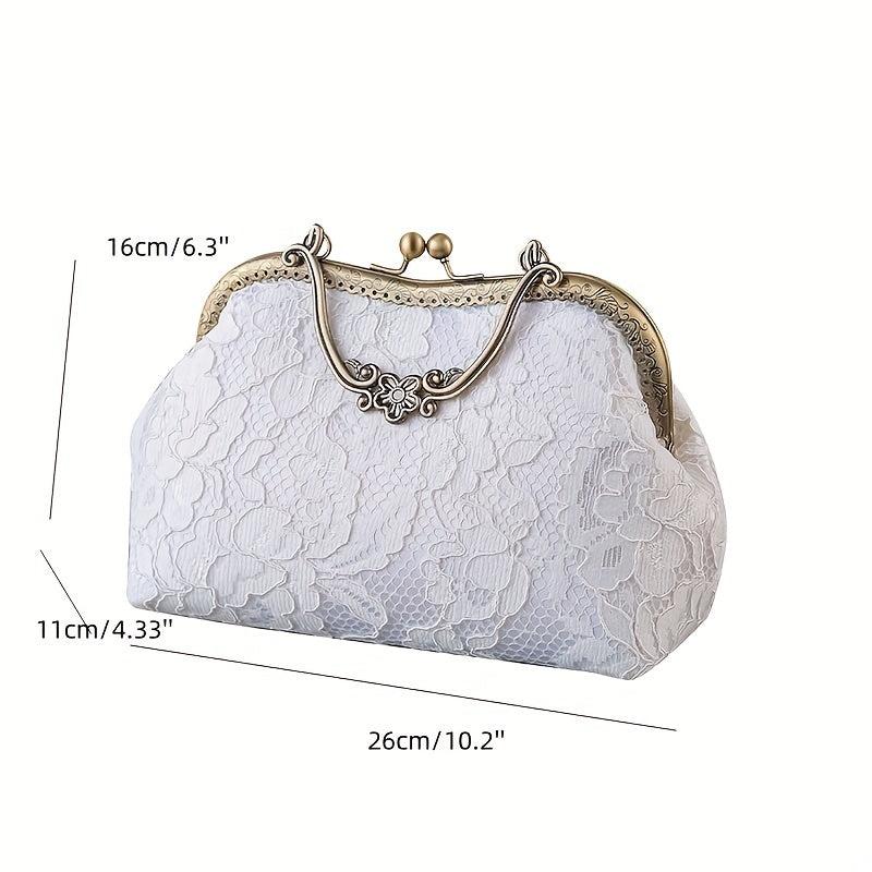 Floral Embroidered Frame Bag Kiss Lock Evening Purse