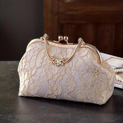 Floral Embroidered Frame Bag Kiss Lock Evening Purse