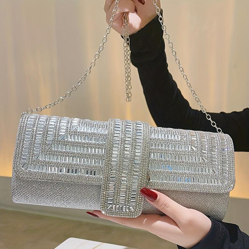 Rhinestone Evening Clutch Bag Envelope Prom Purse Crystal Cocktail Handbag