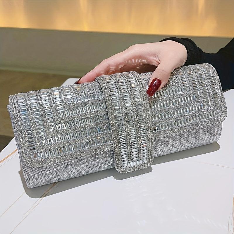 Rhinestone Evening Clutch Bag Envelope Prom Purse Crystal Cocktail Handbag