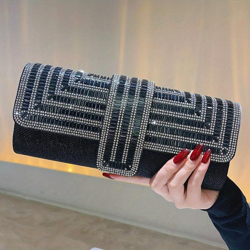 Rhinestone Evening Clutch Bag Envelope Prom Purse Crystal Cocktail Handbag