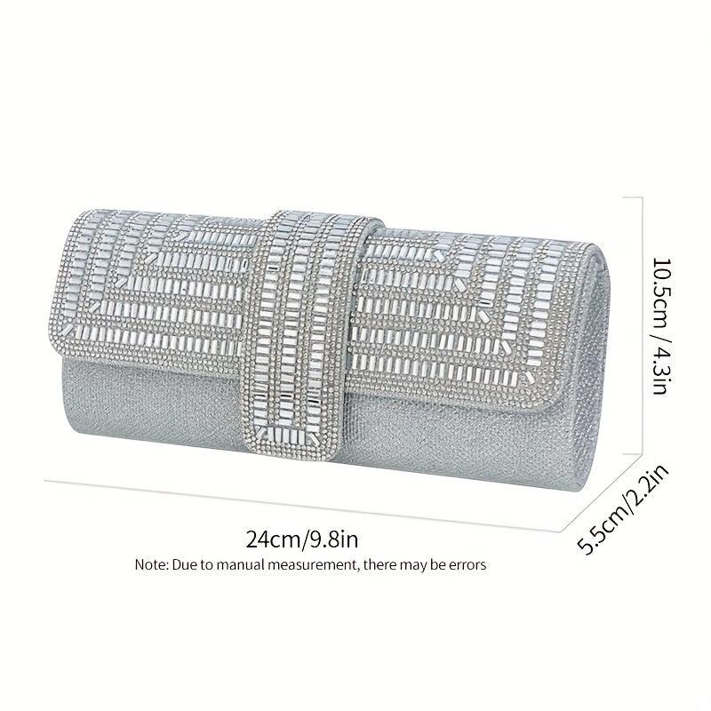 Rhinestone Evening Clutch Bag Envelope Prom Purse Crystal Cocktail Handbag