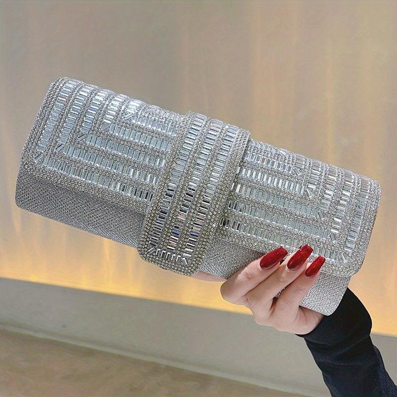 Rhinestone Evening Clutch Bag Envelope Prom Purse Crystal Cocktail Handbag