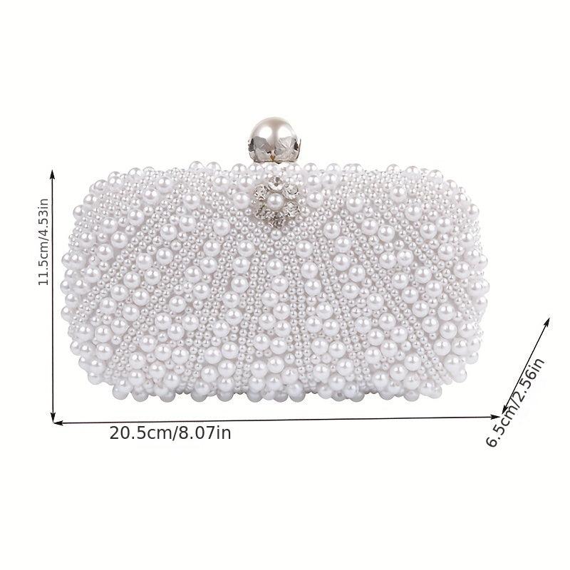 Beaded Evening Bag Clutch Box Purse for Wedding Party