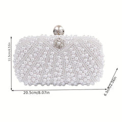 Beaded Evening Bag Clutch Box Purse for Wedding Party