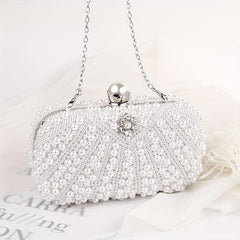 Beaded Evening Bag Clutch Box Purse for Wedding Party