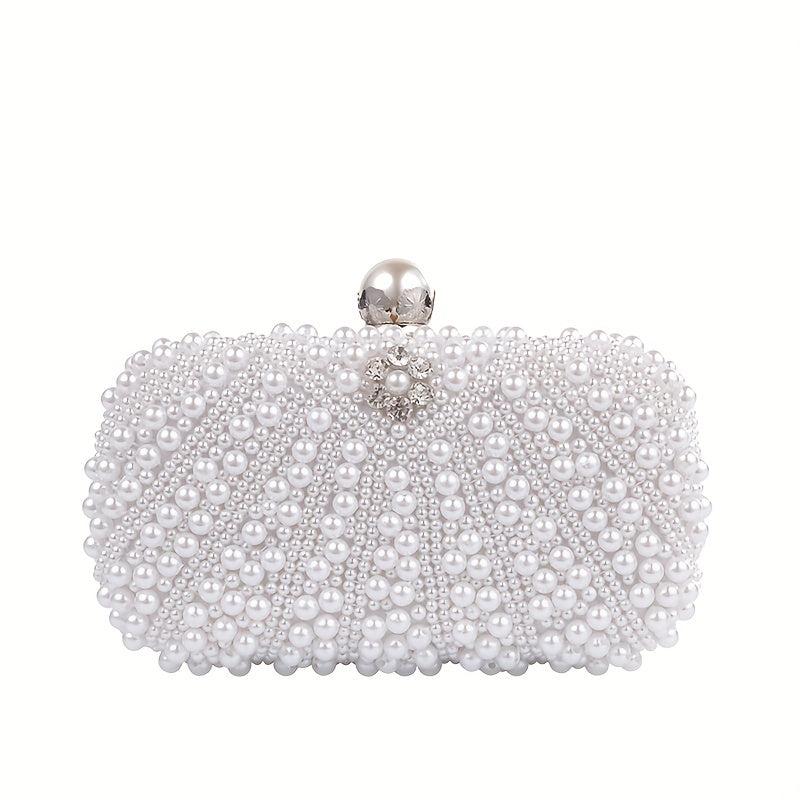 Beaded Evening Bag Clutch Box Purse for Wedding Party