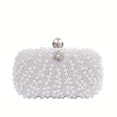 Beaded Evening Bag Clutch Box Purse for Wedding Party