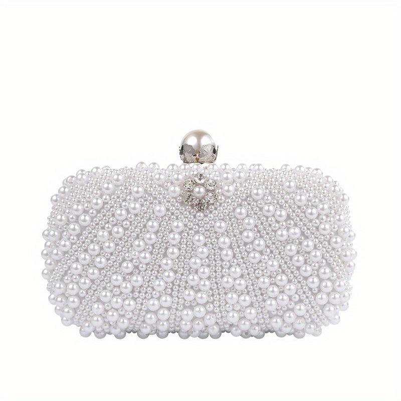 Beaded Evening Bag Clutch Box Purse for Wedding Party