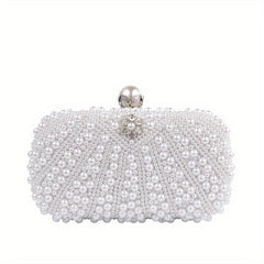Beaded Evening Bag Clutch Box Purse for Wedding Party