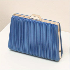Ruched Evening Bag Top Ring Clutch Purse Satin Handbag For Wedding Party Prom