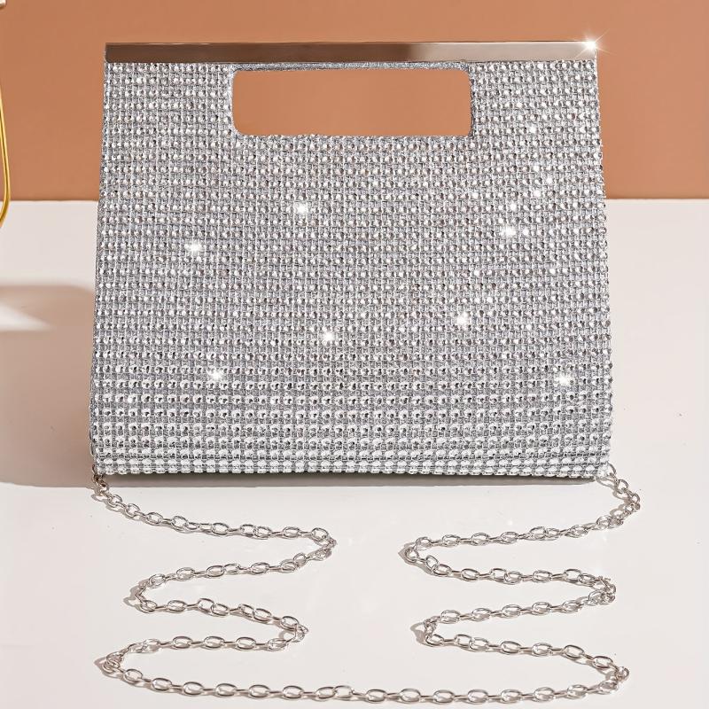 Rhinestones Evening Bag Glitter Top Handle Prom Purse Women's Clutch
