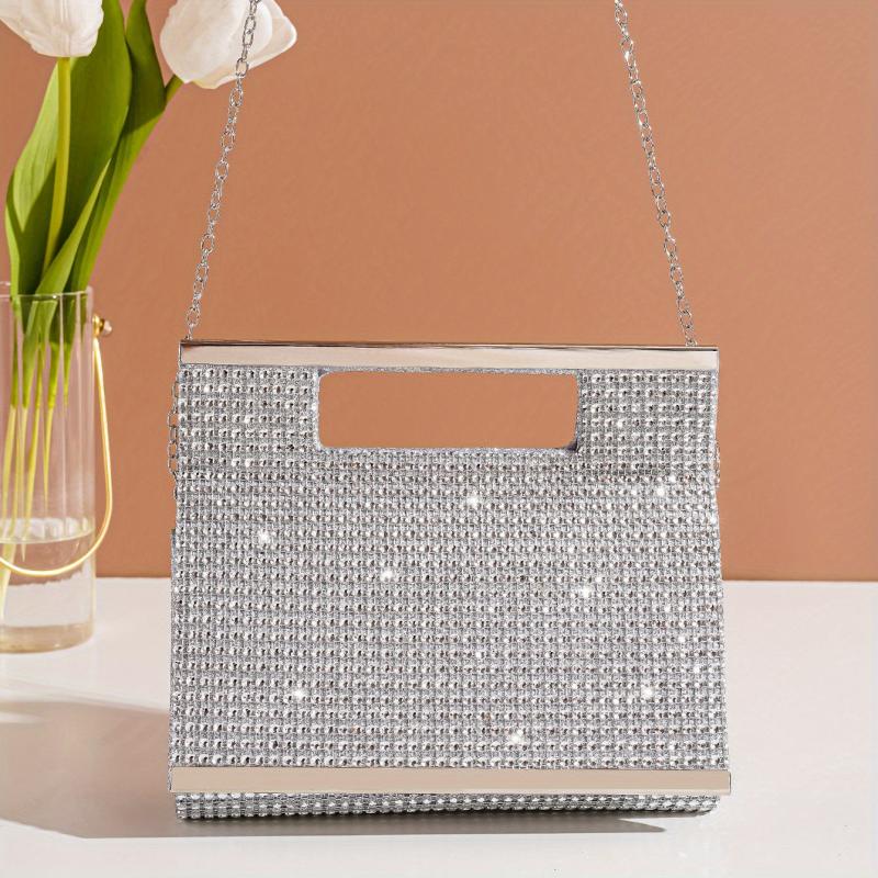 Rhinestones Evening Bag Glitter Top Handle Prom Purse Women's Clutch