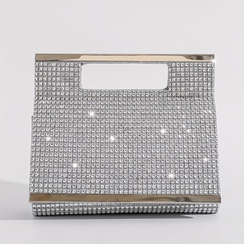 Rhinestones Evening Bag Glitter Top Handle Prom Purse Women's Clutch