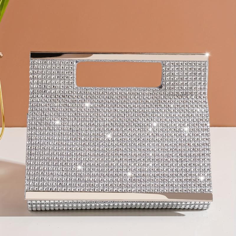 Rhinestones Evening Bag Glitter Top Handle Prom Purse Women's Clutch