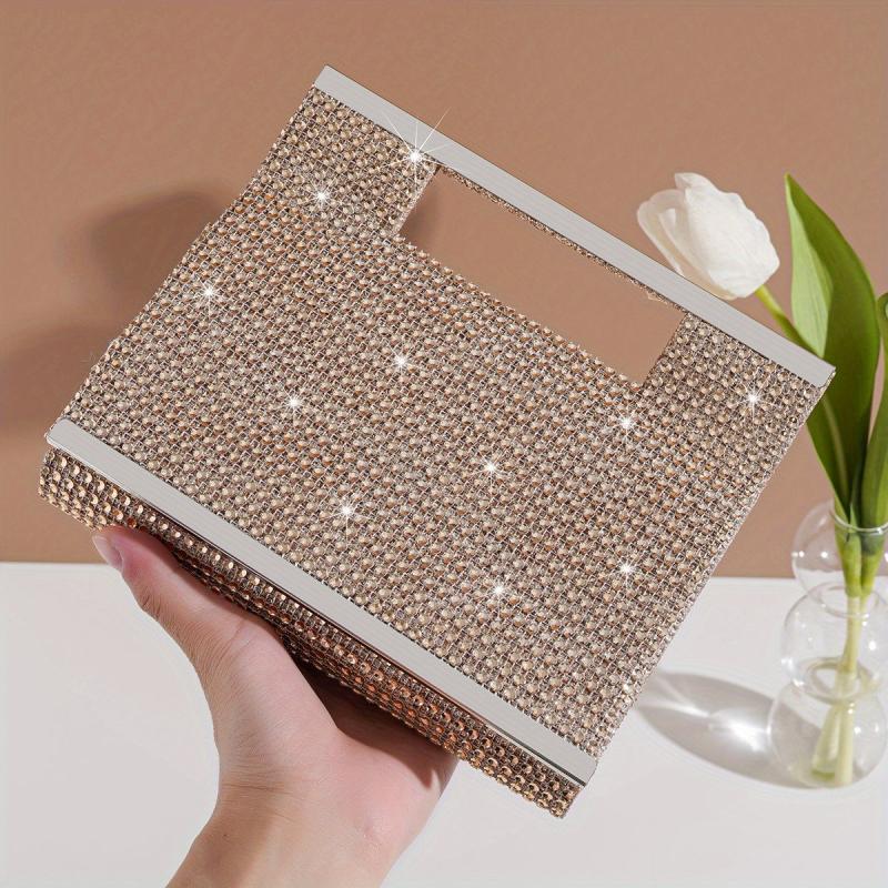 Rhinestones Evening Bag Glitter Top Handle Prom Purse Women's Clutch