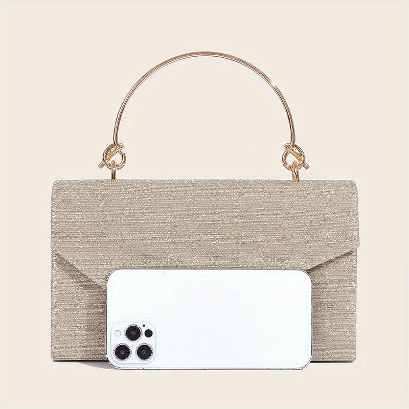 Glitter Evening Bag Top Ring Clutch Purse Handbag Wedding Party Prom