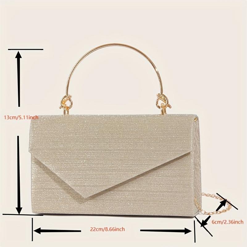 Glitter Evening Bag Top Ring Clutch Purse Handbag Wedding Party Prom