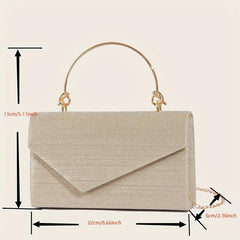 Glitter Evening Bag Top Ring Clutch Purse Handbag Wedding Party Prom