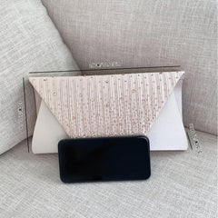 Satin Evening Bag Rhinestone Clutch Chain Handbag