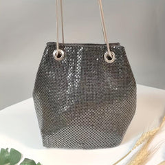 Sequin Bucket Bag Chain Crossbody Glitter Prom Purse for Evening Party