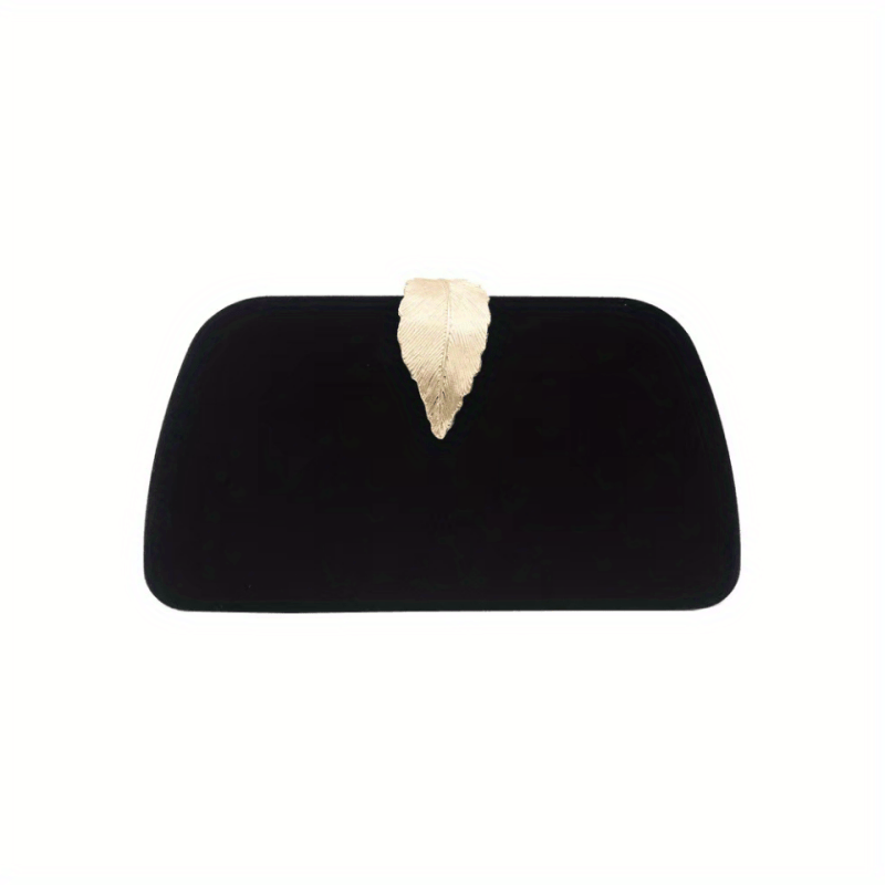 Leaf Decor Evening Bag Suede Clutch Purse for Party