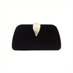 Leaf Decor Evening Bag Suede Clutch Purse for Party