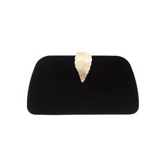 Leaf Decor Evening Bag Suede Clutch Purse for Party