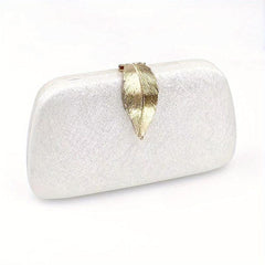 Leaf Decor Evening Bag Suede Clutch Purse for Party