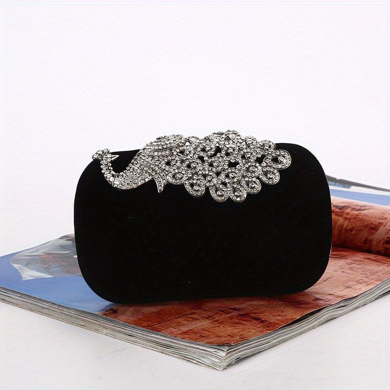 Rhinestone Evening Bag Glitter Clutch Purse Handbag 17cmx9cm