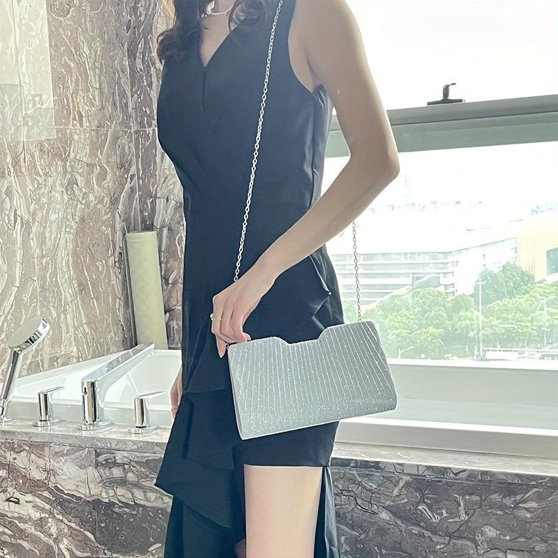 Glitter Sequins Evening Party Bag with Shoulder Chain
