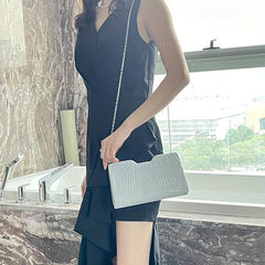 Glitter Sequins Evening Party Bag with Shoulder Chain