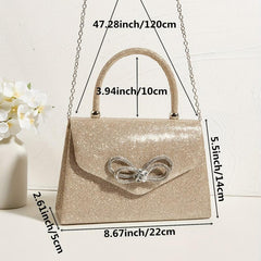 Glitter Satchel Bag with Bowknot for Party