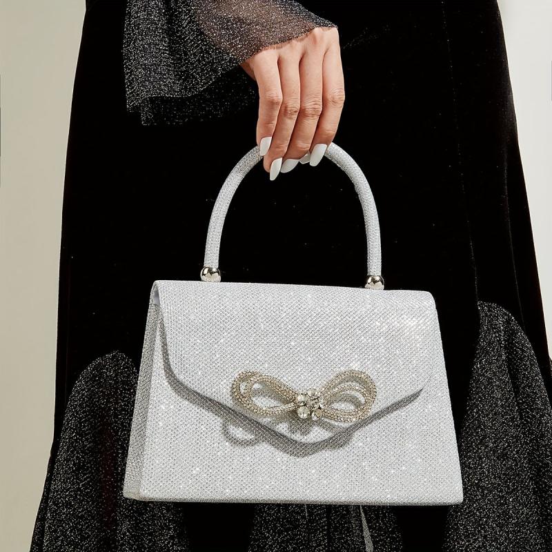 Glitter Satchel Bag with Bowknot for Party