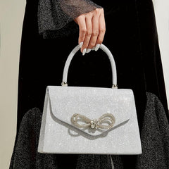 Glitter Satchel Bag with Bowknot for Party