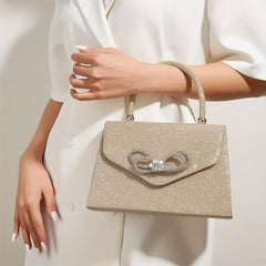 Glitter Satchel Bag with Bowknot for Party