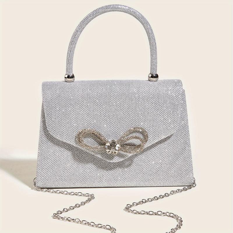 Glitter Satchel Bag with Bowknot for Party