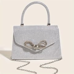 Glitter Satchel Bag with Bowknot for Party