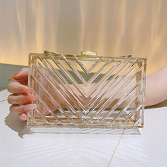 Clear Acrylic Evening Handbag Dinner Clutch Prom Bag