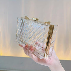 Clear Acrylic Evening Handbag Dinner Clutch Prom Bag