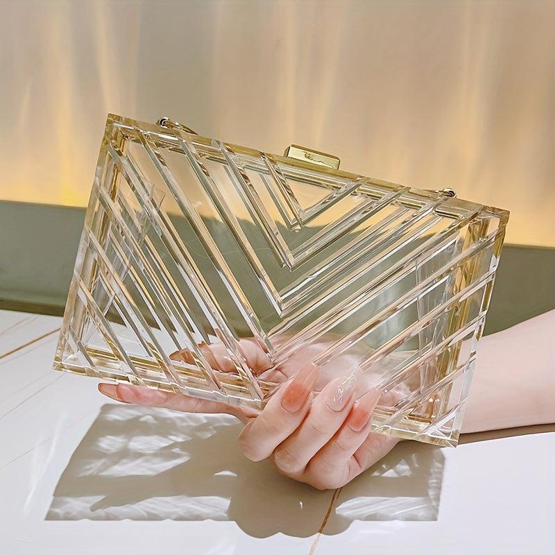 Clear Acrylic Evening Handbag Dinner Clutch Prom Bag