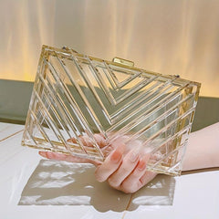 Clear Acrylic Evening Handbag Dinner Clutch Prom Bag