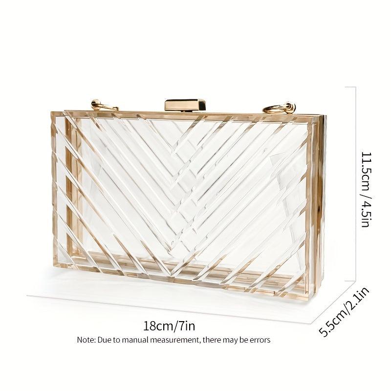 Clear Acrylic Evening Handbag Dinner Clutch Prom Bag