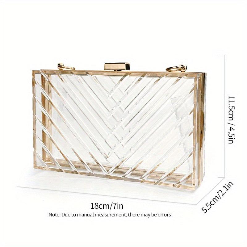 Clear Acrylic Evening Handbag Dinner Clutch Prom Bag